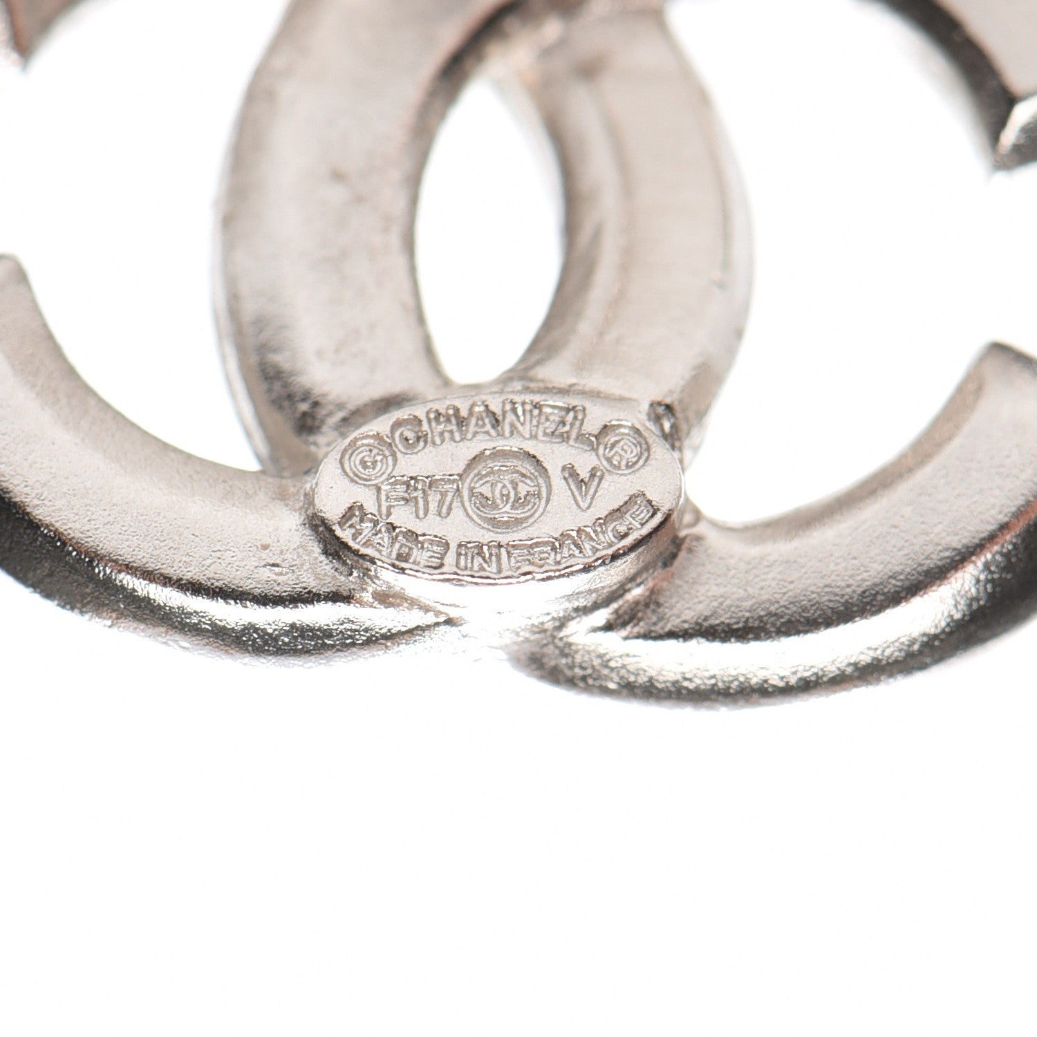 Chanel Baguette Crystal CC Earrings Silver 4 of 5
