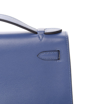 Hermes Swift Kelly Pochette Clutch Bleu Brighton 26 of 31