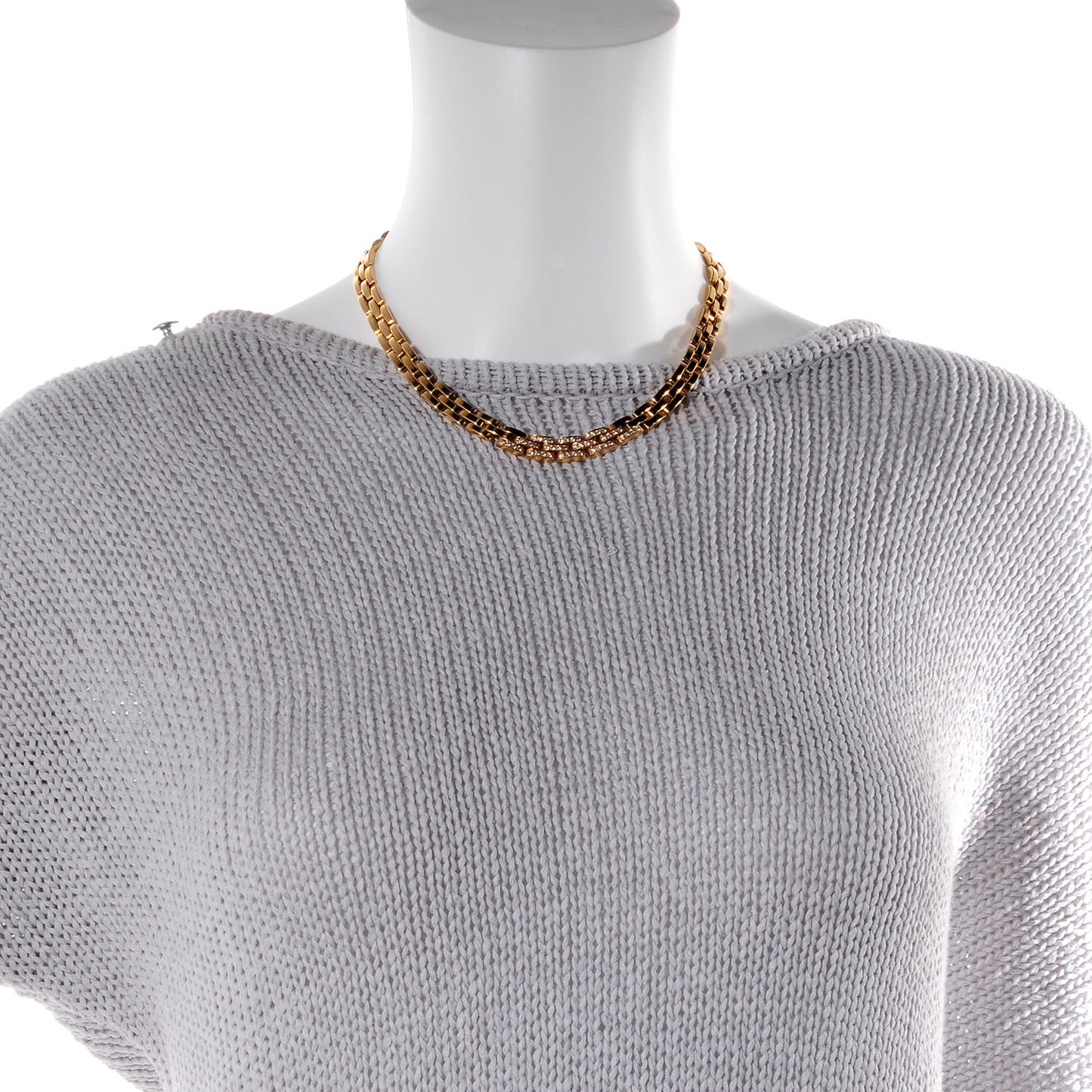 18k Yellow Gold Diamond Panthere Maillon Necklace