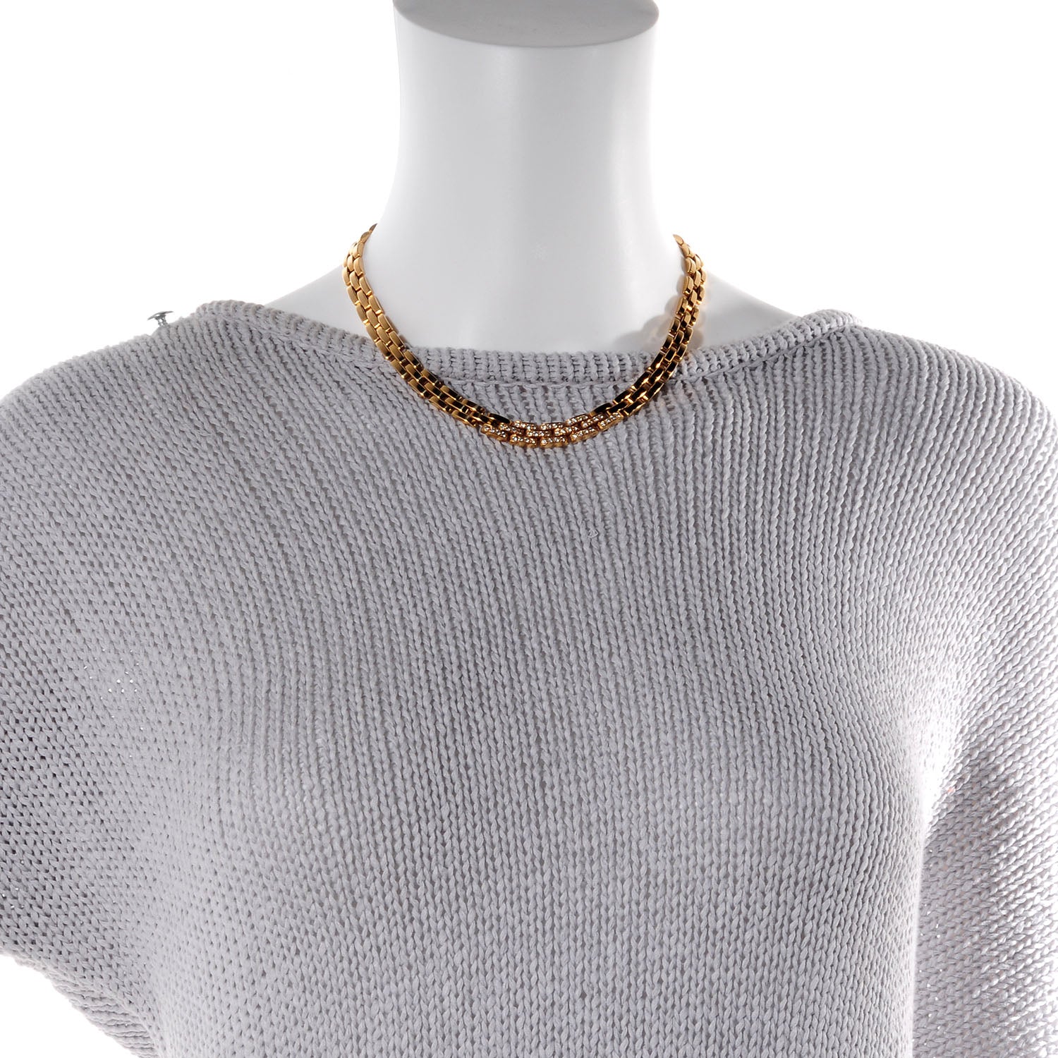 Cartier 18k Yellow Gold Diamond Panthere Maillon Necklace 2 of 6