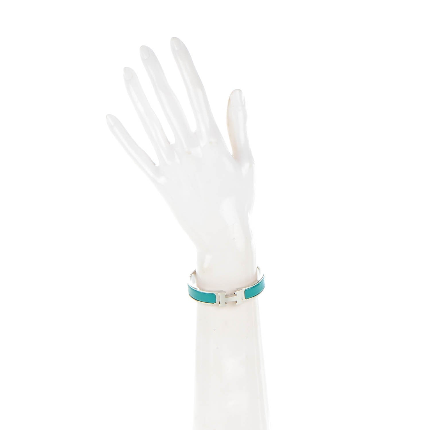 Hermes Enamel Narrow Clic Clac H Bracelet PM Emeraude 2 of 5