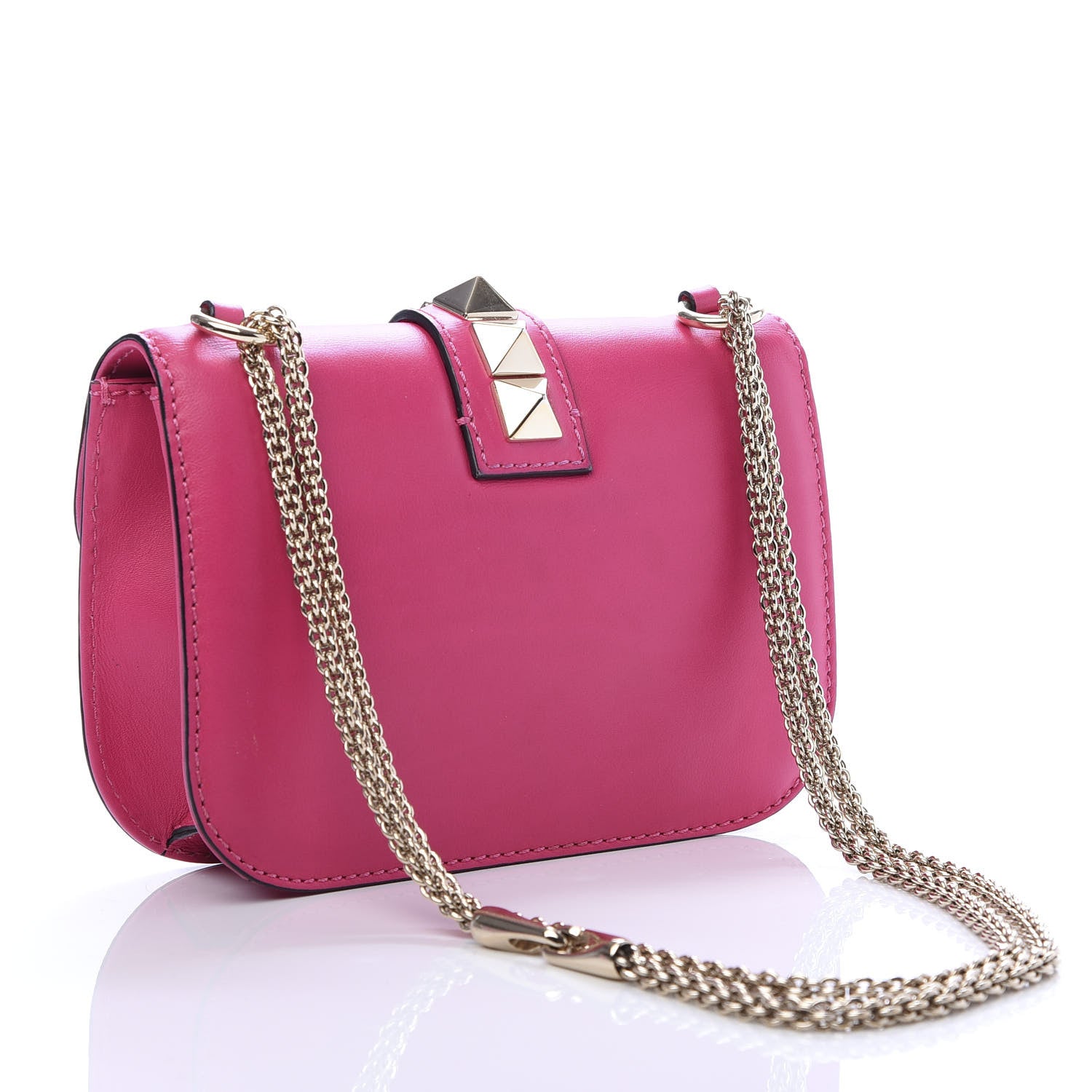 Valentino Garavani Vitello Small Glam Lock Rockstud Flap Pop Fuxia 3 of 10