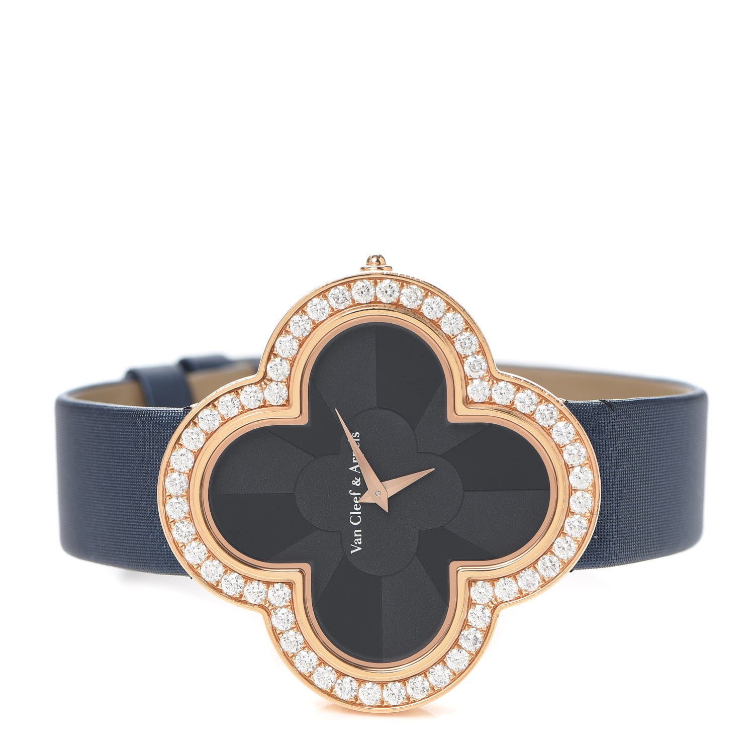 Van Cleef & Arpels 18K Rose Gold Satin Diamond Bezel Onyx 40mm Alhambra Talisman Quartz Watch 2 of 7