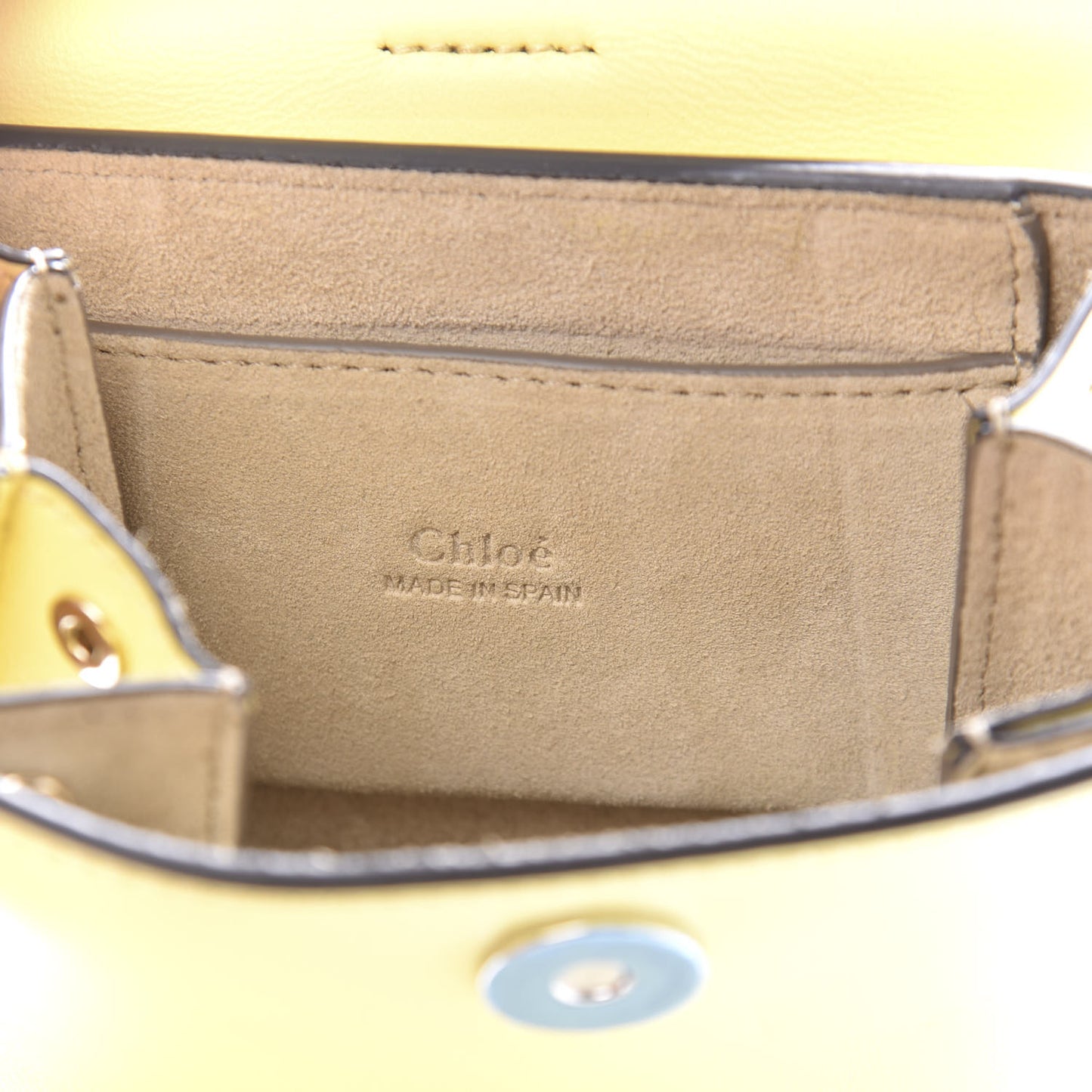 Suede Calfskin Mini Faye Bracelet Bag Lemonade