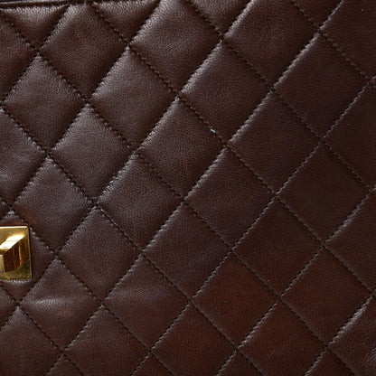 Chanel Lambskin Quilted Jumbo Single Flap Brown 10 of 17