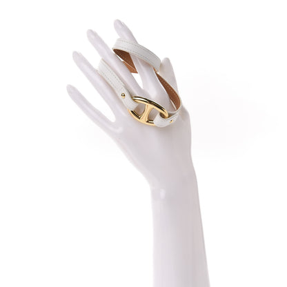 Hermes Epsom Granville Double Tour Bracelet M White 2 of 8