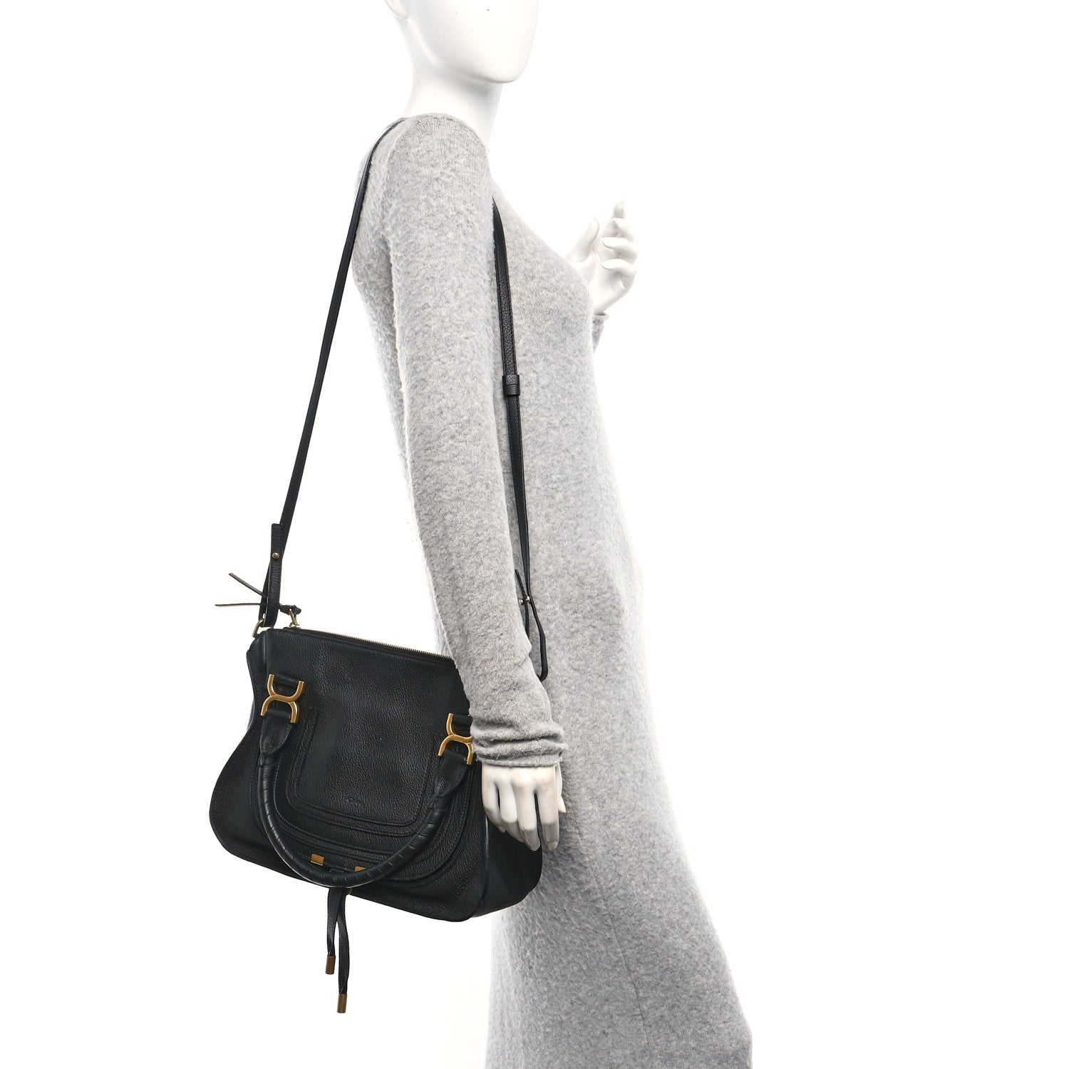 Chloe Calfskin Medium Marcie Satchel Black 2 of 9