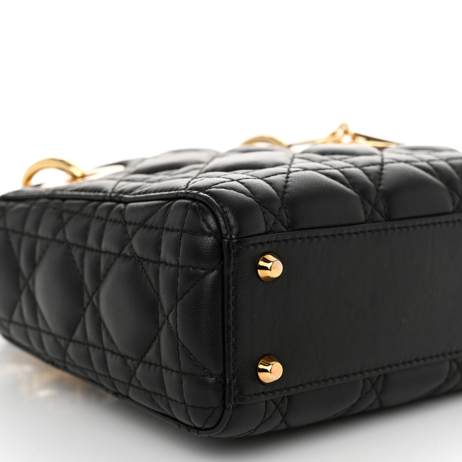 Christian Dior Lambskin Cannage Mini Lady Dior Black 9 of 10