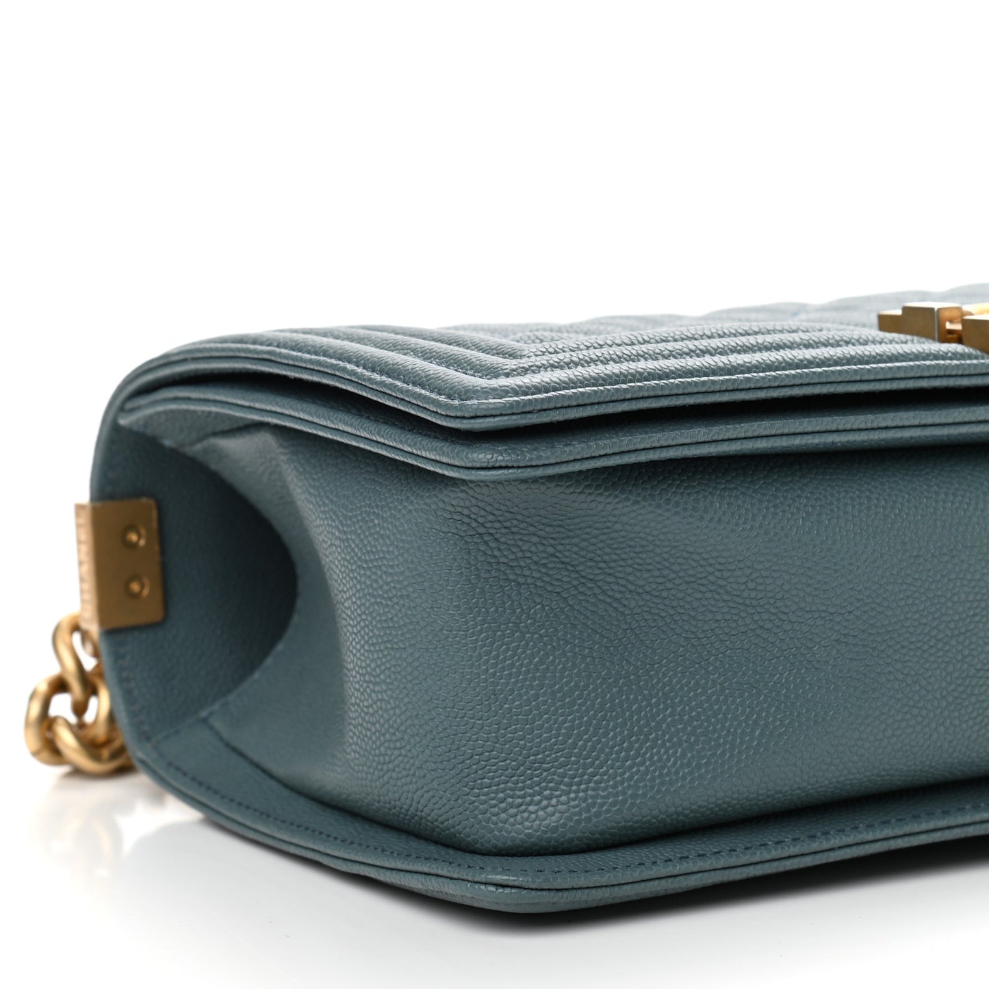 Caviar Quilted Medium Boy Flap Blue