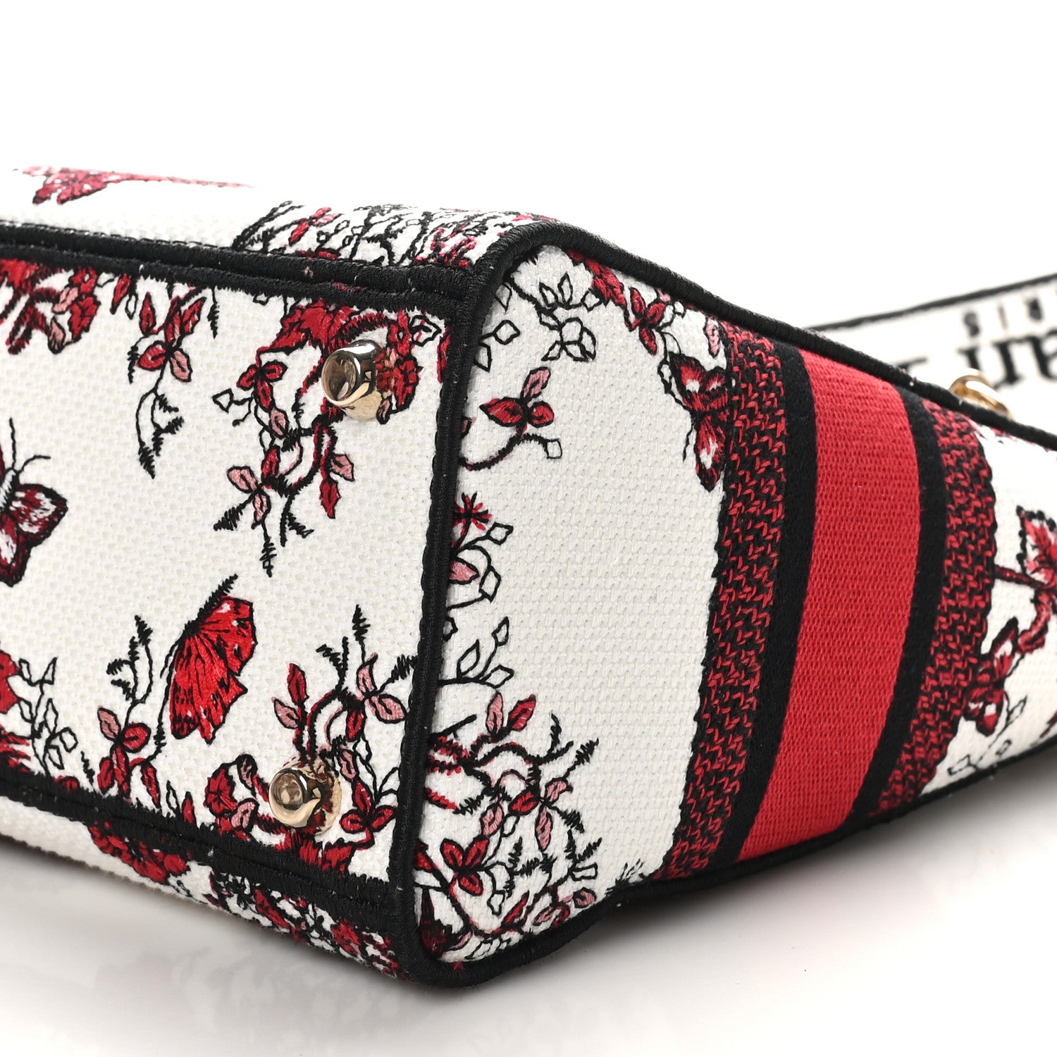 Christian Dior Canvas Le Coeur En Fleurs Embroidered Medium Lady D-Lite White Multicolor 9 of 9