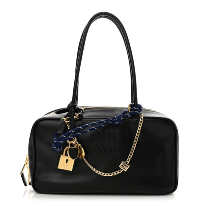 Miu Miu Calfskin Softy Medium Beau Top Handle Bag Black 1 of 9