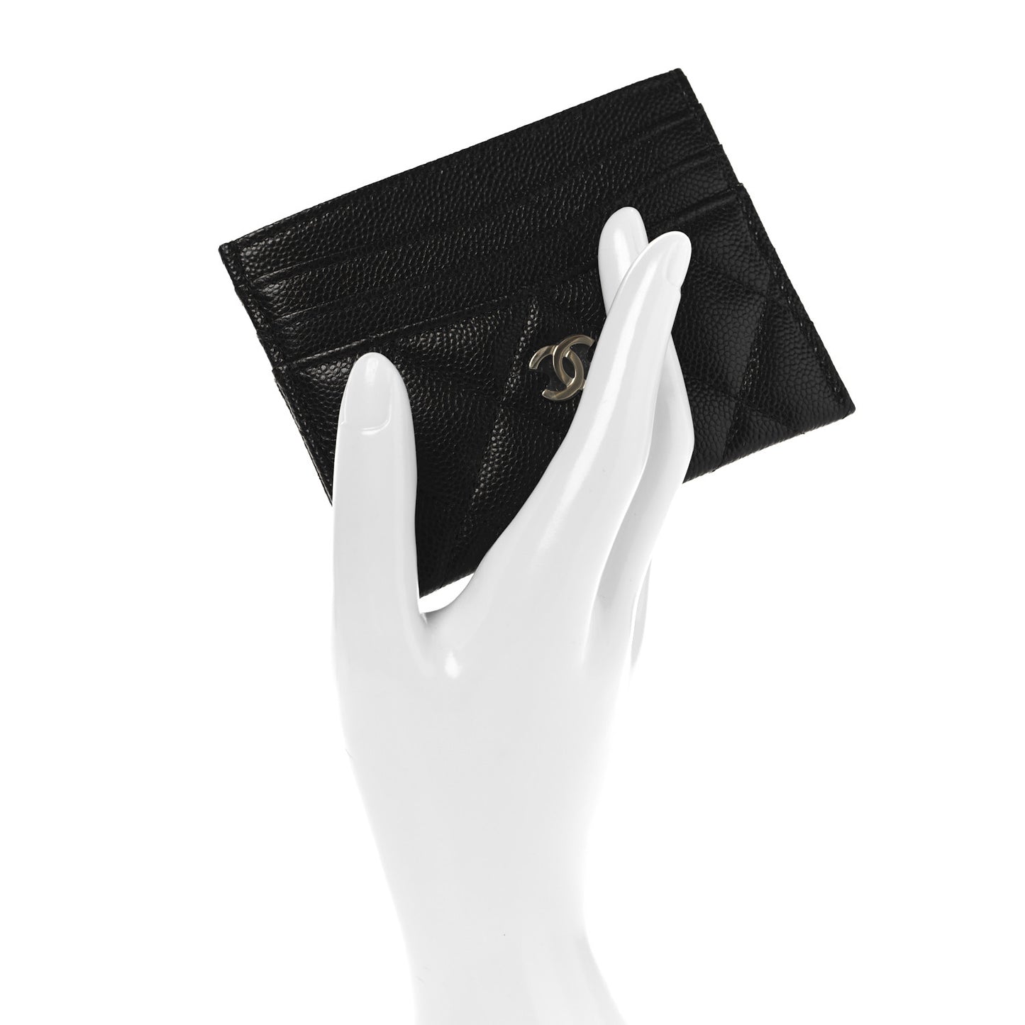 Caviar Quilted Business Card Holder Black