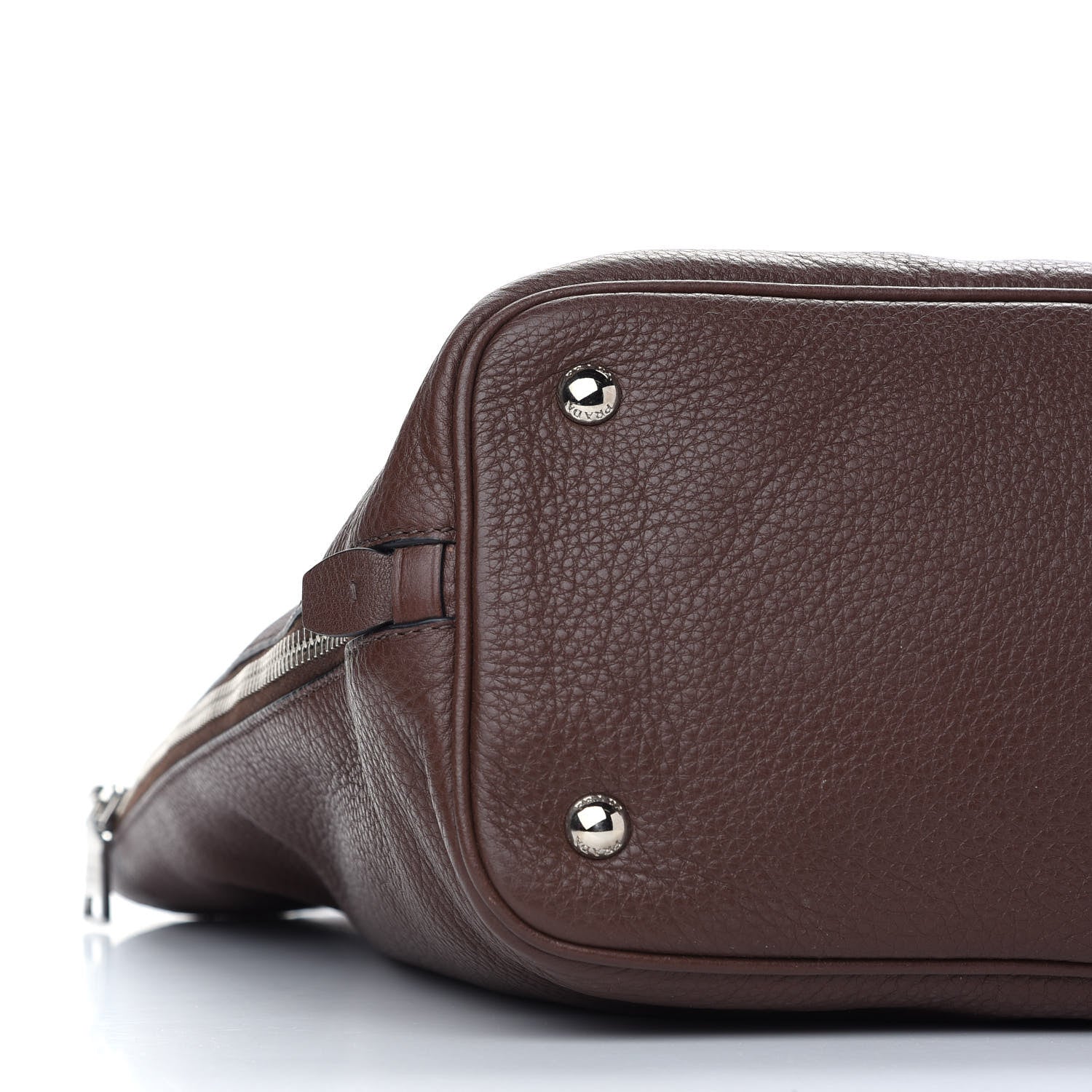 Prada Vitello Phenix Side Zip Shopping Tote Bruciato 7 of 8
