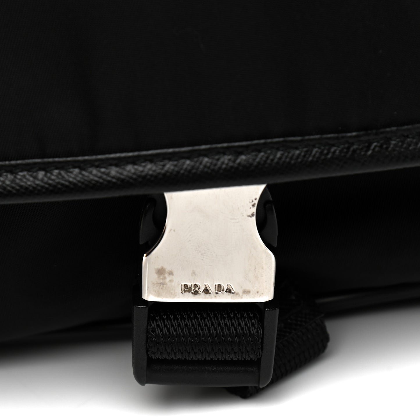 Tessuto Nylon Saffiano Messenger Satchel Black