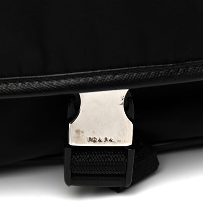 Prada Tessuto Nylon Saffiano Messenger Satchel Black 10 of 11