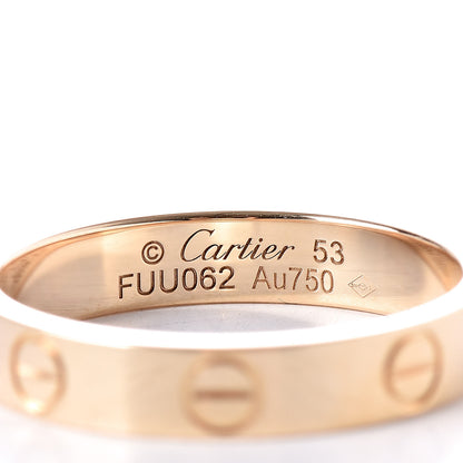 Cartier 18K Yellow Gold 3.5mm LOVE Wedding Band Ring 53 6.25 4 of 5