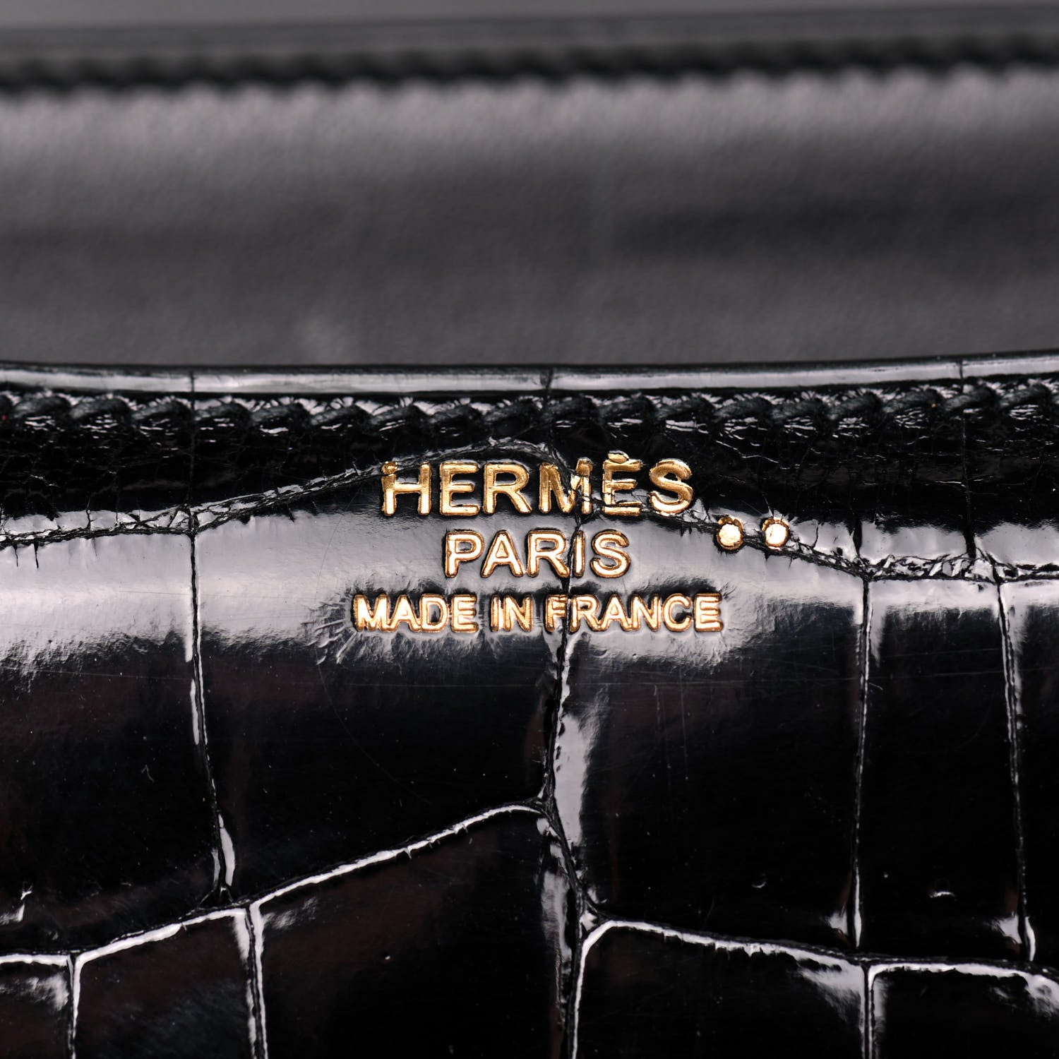 Hermes Shiny Niloticus Crocodile Constance 24 Black 7 of 20