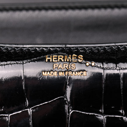 Hermes Shiny Niloticus Crocodile Constance 24 Black 7 of 20