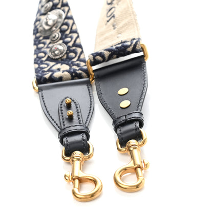 Christian Dior Oblique Studded Shoulder Strap Blue 3 of 7