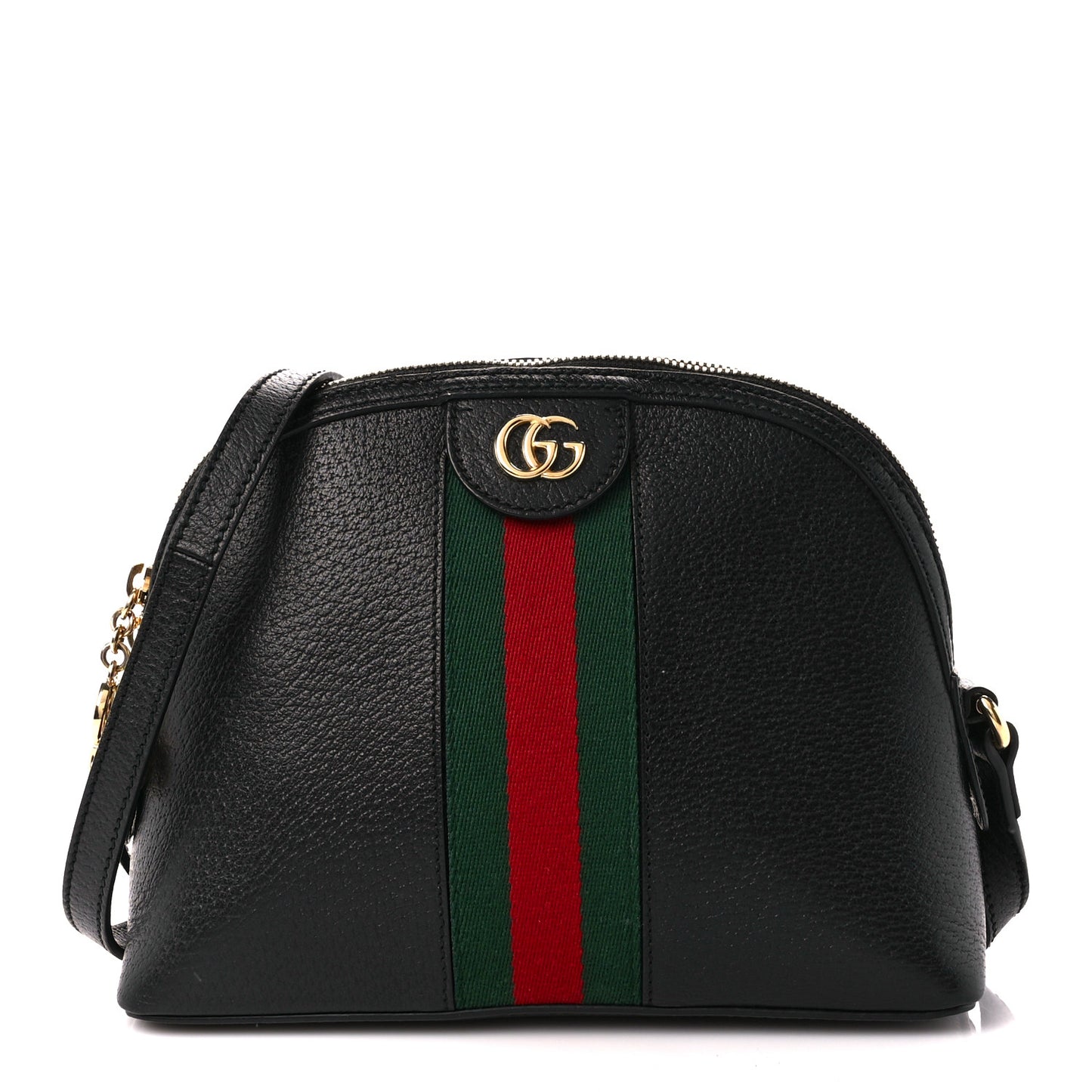 Calfskin GG Web Small Ophidia Dome Shoulder Bag Black