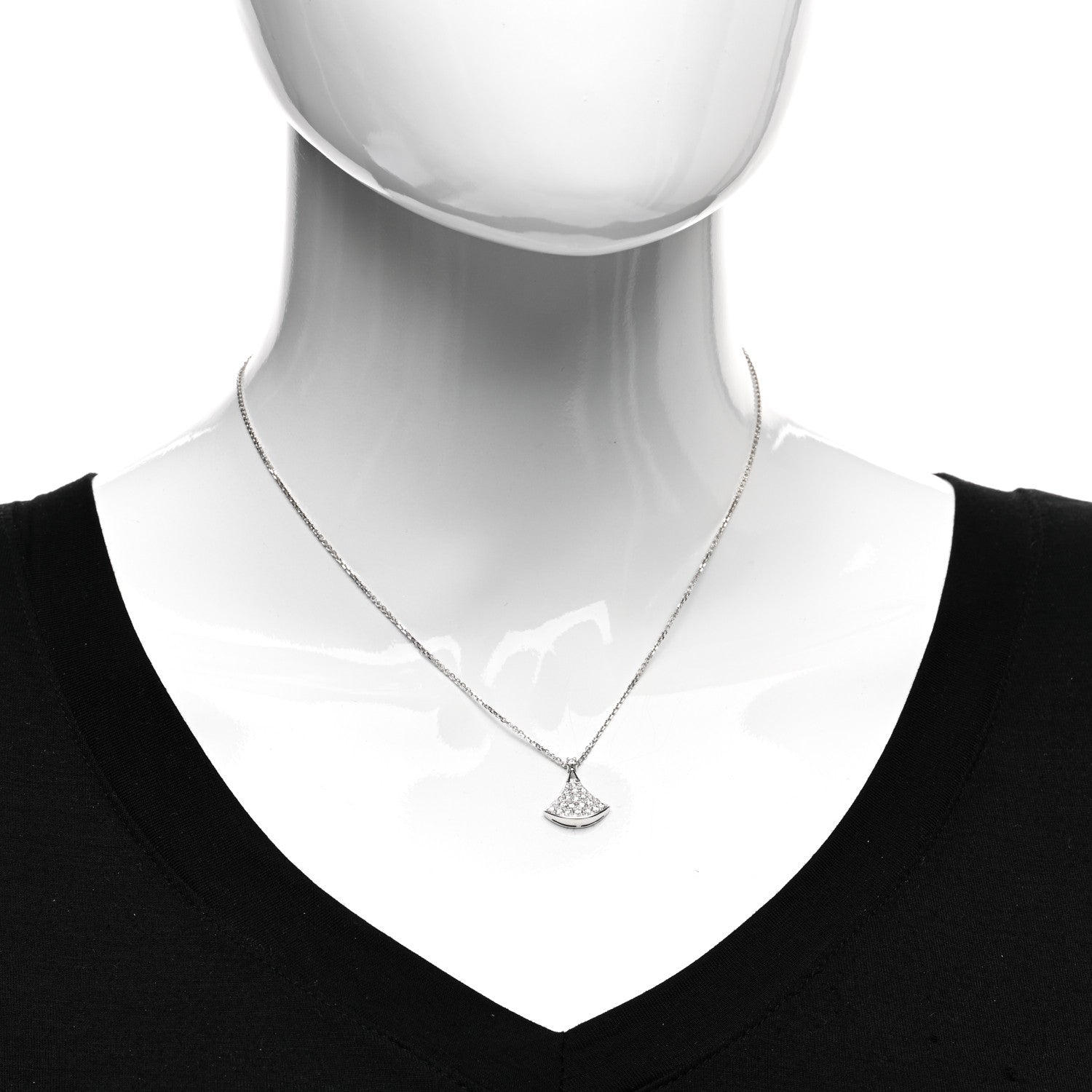 Bulgari 18K White Gold Diamond Divas' Dream Pave Necklace 2 of 6