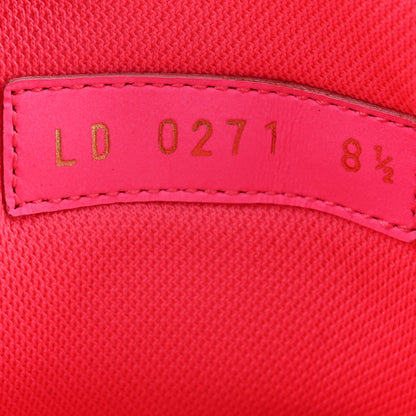 Louis Vuitton Calfskin Monogram Denim Mens LV Trainer Sneakers 8.5 Pink Brown 8 of 10