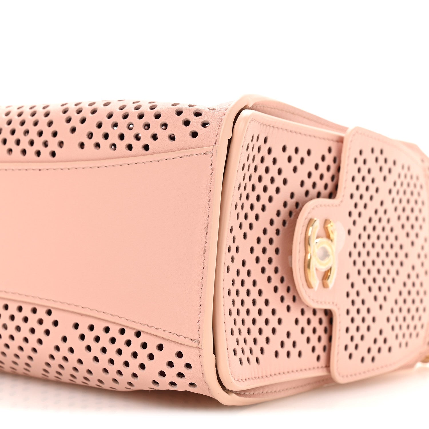 Chanel Perforated Calfskin Quilted Mini Chanel 25 Handbag Light Pink 9 of 10