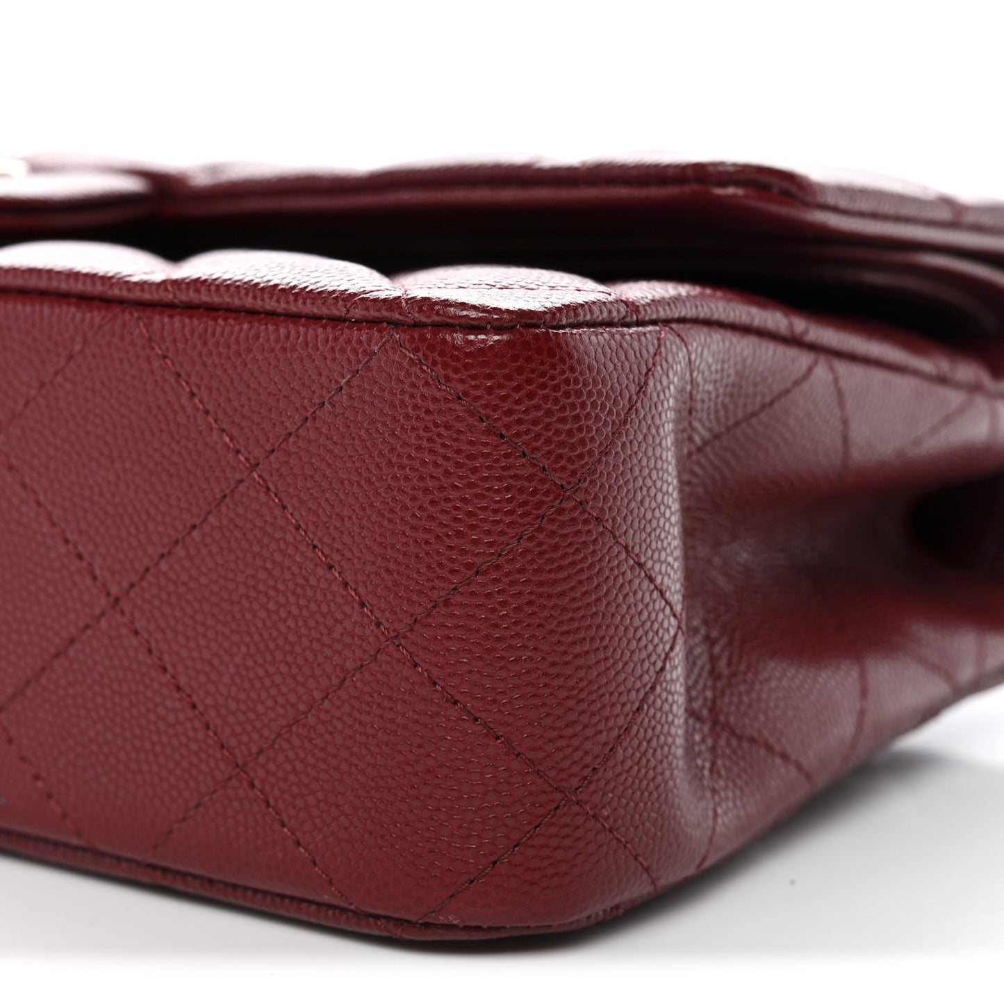Caviar Quilted Medium Double Flap Red