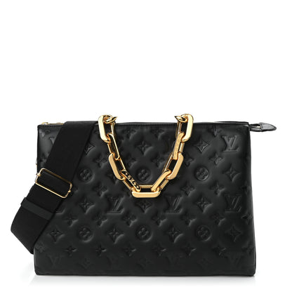 Louis Vuitton Lambskin Embossed Monogram Coussin MM Black 1 of 12