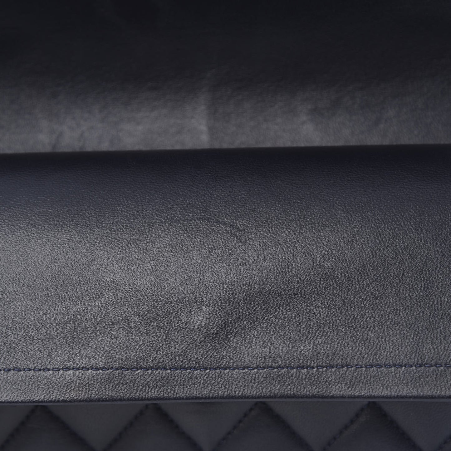 Lambskin Quilted Medium Double Flap Navy