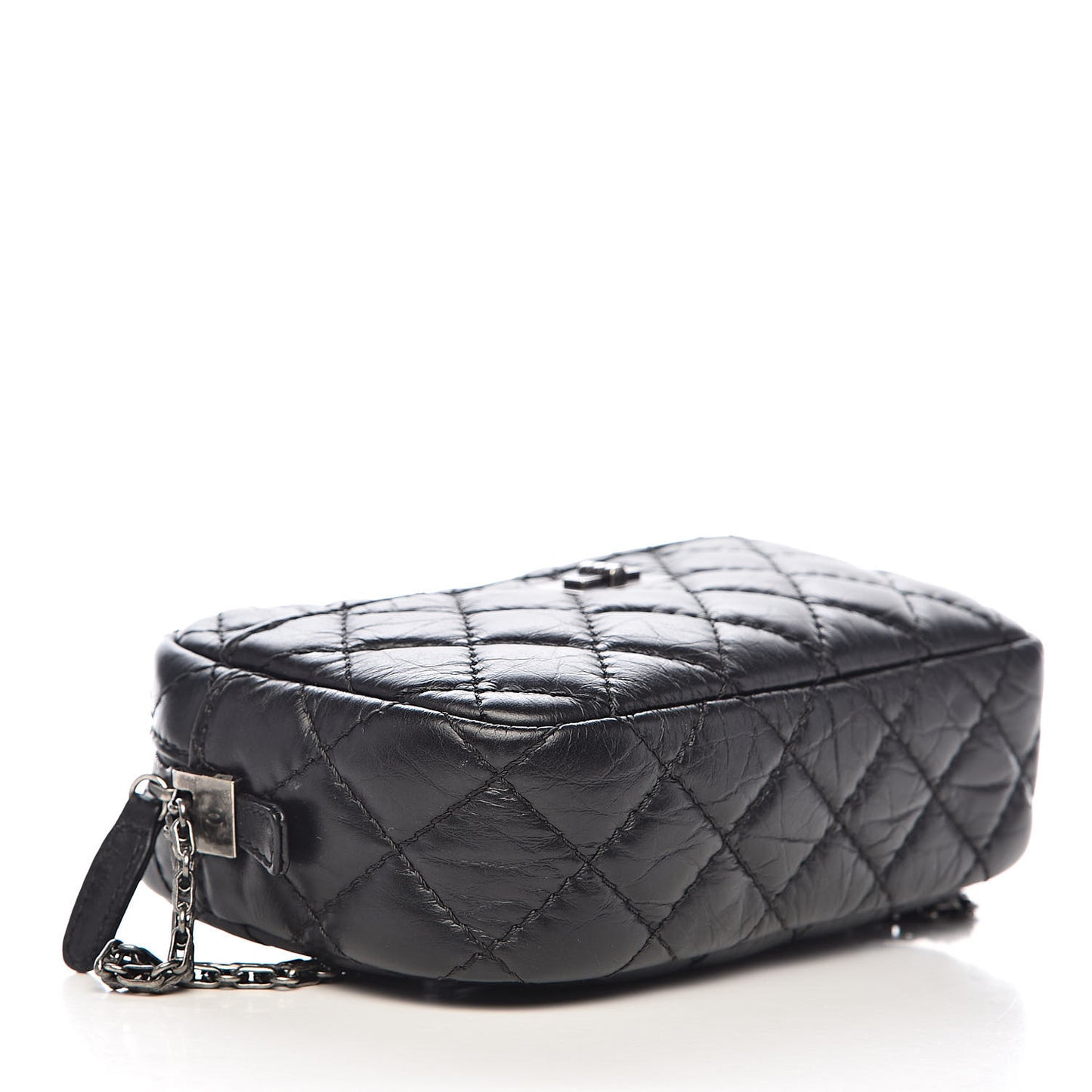 Aged Calfskin Quilted Mini Reissue Camera Case Black