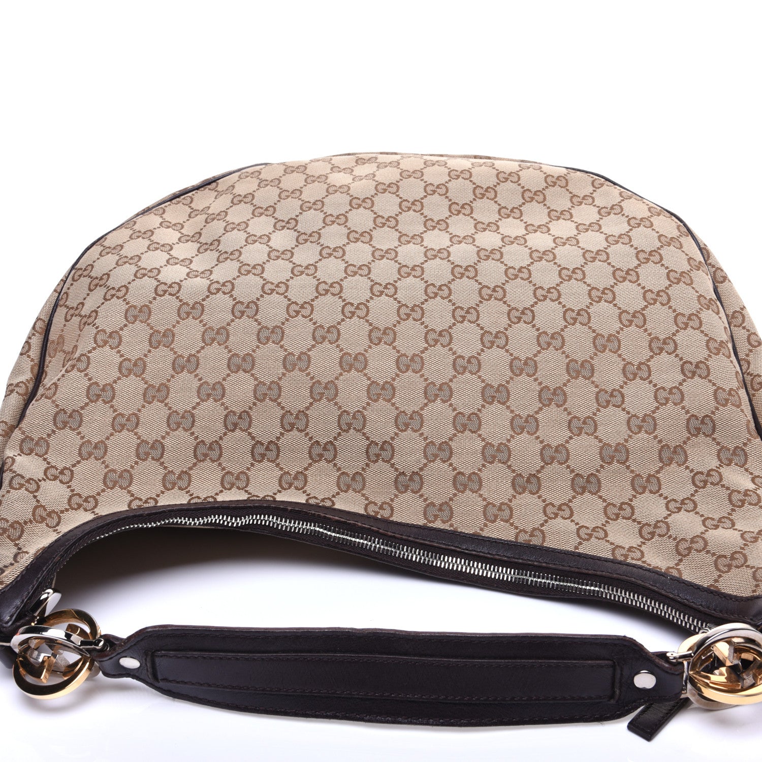 Gucci Monogram Large GG Twins Hobo Dark Brown 11 of 14