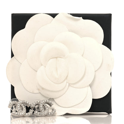 Chanel Crystal CC Earrings Silver 5 of 5