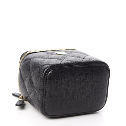Chanel Caviar Quilted Mini Vanity Case With Chain Black 5 of 10