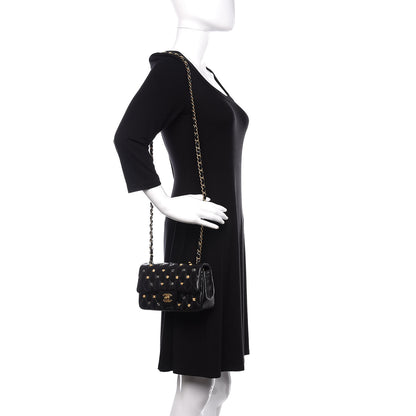 Chanel Lambskin Quilted Studded Mini Rectangular Flap Black 2 of 11