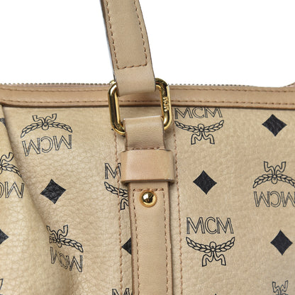 MCM Visetos Medium Essentials Shopper Tote Beige 11 of 13