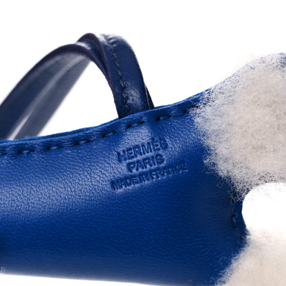 Hermes Milo Lambskin Shearling Budy Charm Bleu Saphir 3 of 4
