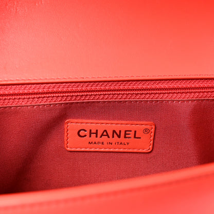 Chanel Lambskin Chevron Quilted Medium Boy Flap Orange 6 of 10