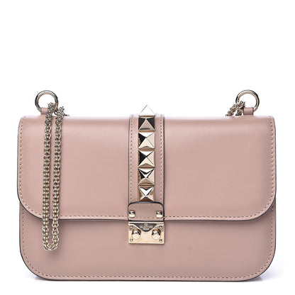 Valentino Garavani Vitello Medium Glam Lock Rockstud Flap Poudre 1 of 16