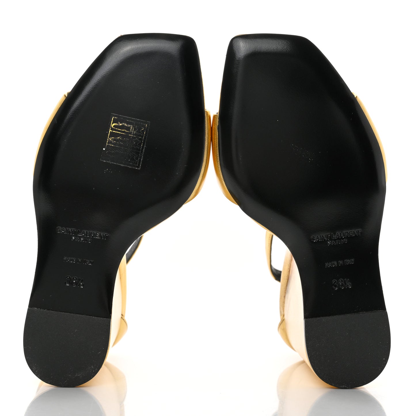 Calfskin Dare 105 Open Toe Platform Sandals 36.5 Gold