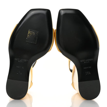 Saint Laurent Calfskin Dare 105 Open Toe Platform Sandals 36.5 Gold 8 of 9
