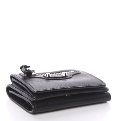 Balenciaga Agneau Classic Silver Hardware Mini Wallet Black 4 of 6