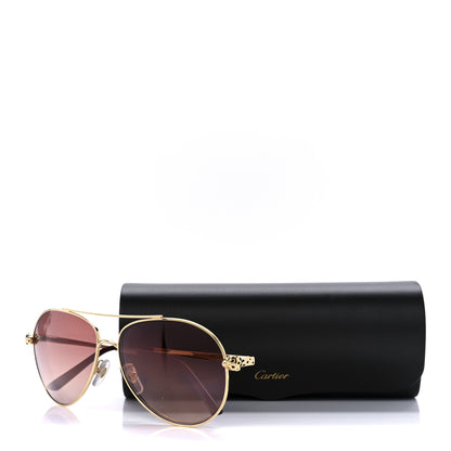 Cartier Panthere De Cartier Aviator 140 Sunglasses Gold 9 of 9