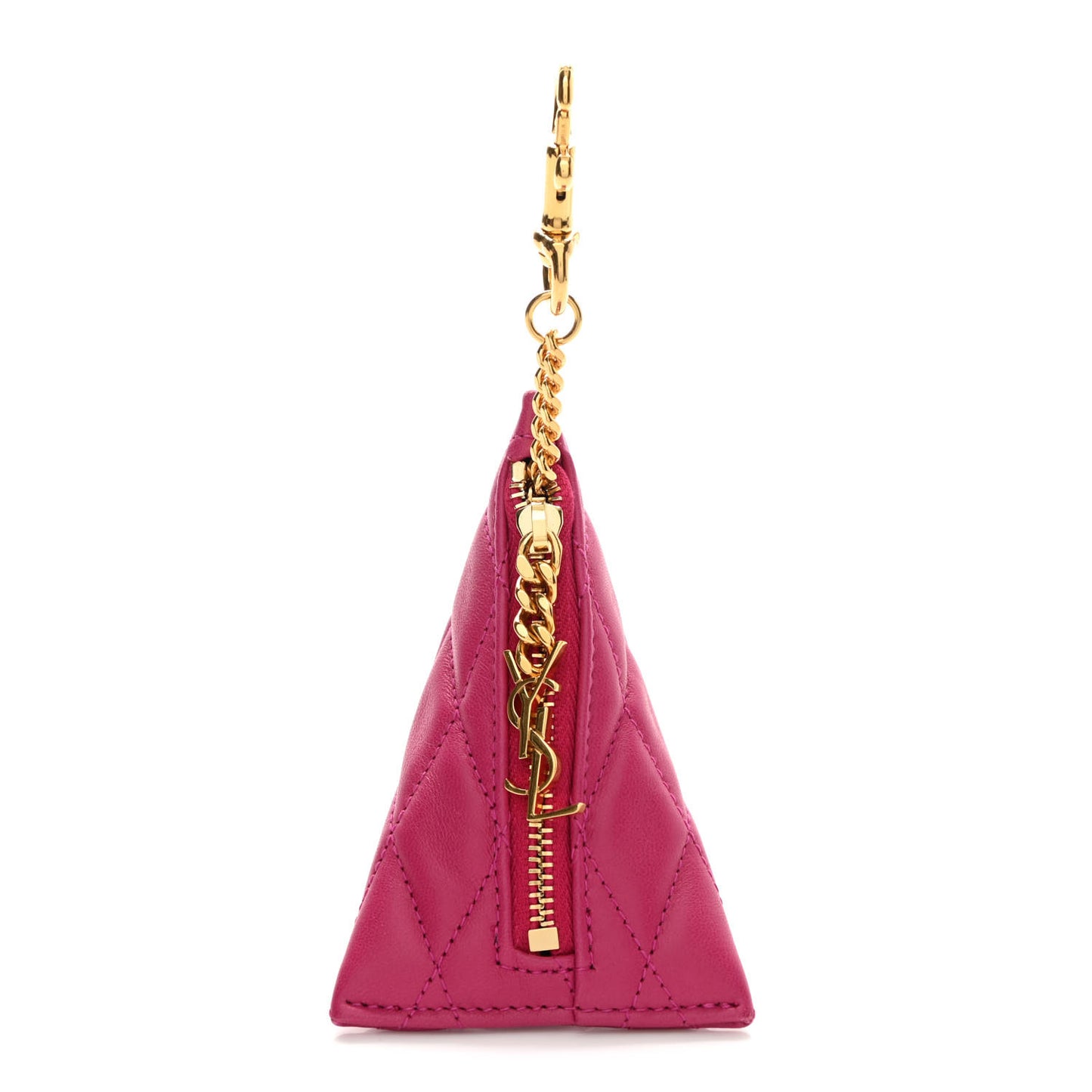 Lambskin Quilted Berlingo Bag Charm Fuchsia