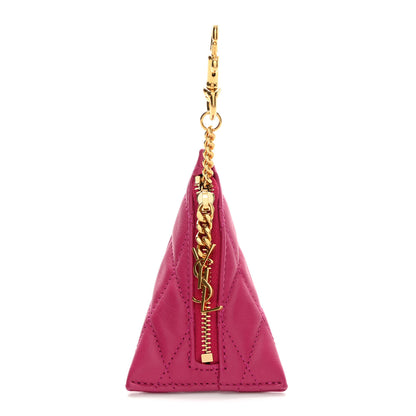 Saint Laurent Lambskin Quilted Berlingo Bag Charm Fuchsia 1 of 6