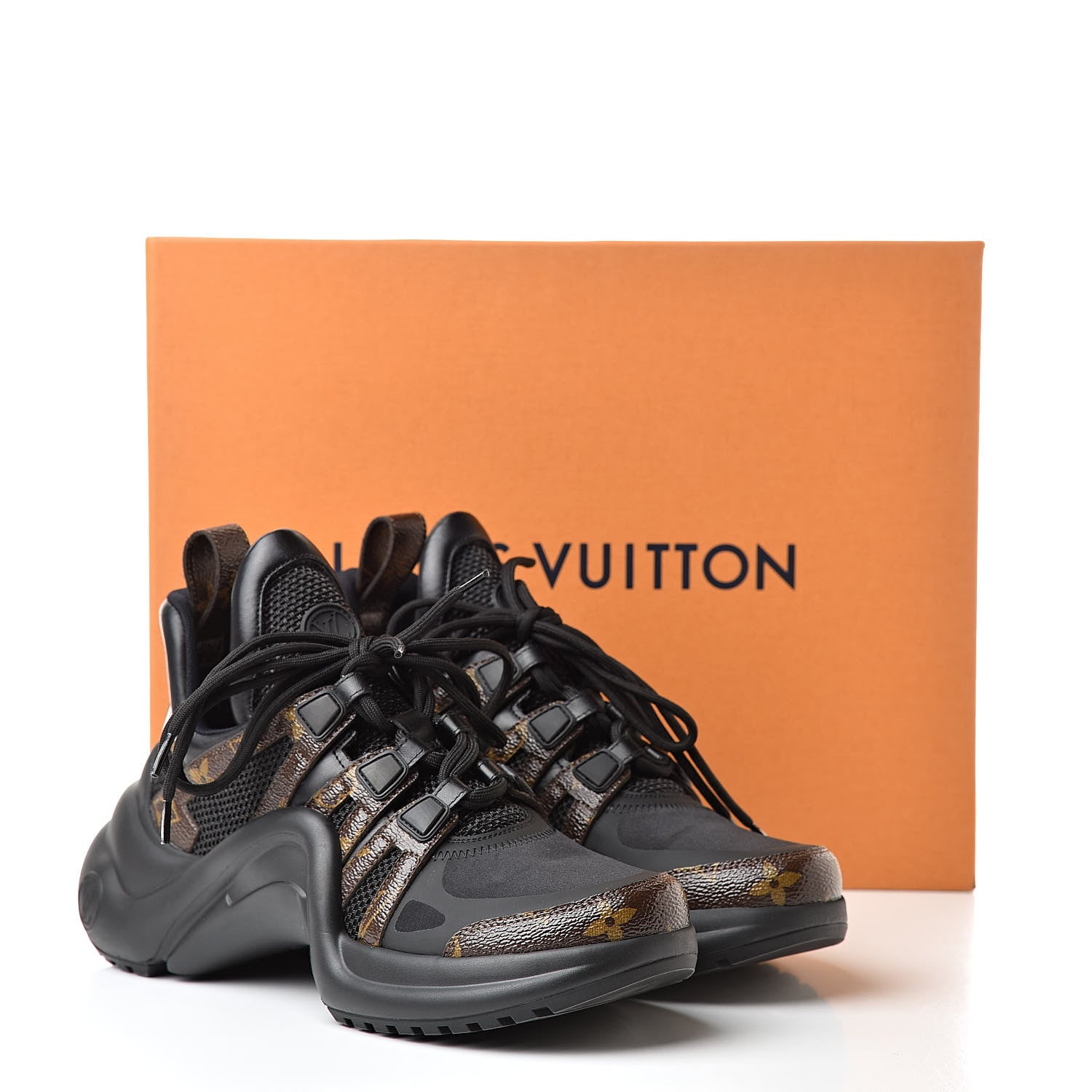 Louis Vuitton Calfskin Patent Monogram LV Archlight Sneakers 38 Black 8 of 8