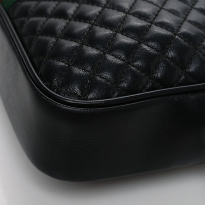 Gucci Calfskin Web Trapuntata Small GG Shoulder Bag Black 12 of 12