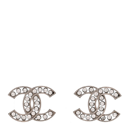 Chanel Crystal CC Earrings Silver 1 of 5