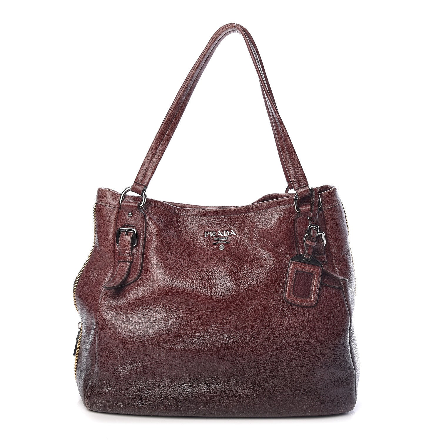 Prada Cervo Lux Ombre Zippered Tote Lampone 1 of 9