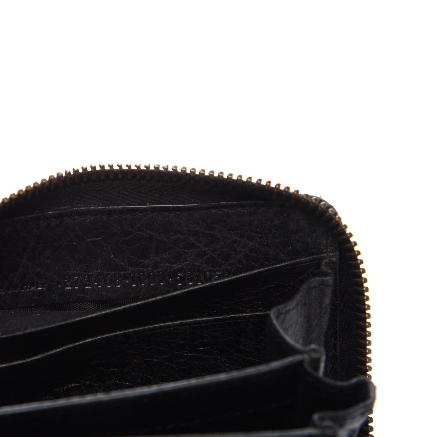 Agneau Classic Gold Hardware Zip Around Card Holder Black